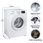Samsung 7 Kg 5 Star Inverter, Hygiene Steam Fully-Automatic Front Loading Washing Machine