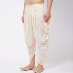 Men Cream Coloured Solid Cowl Dhoti Pants