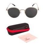 Unisex Black Lens Aviator Sunglasses with UV Protected Lens