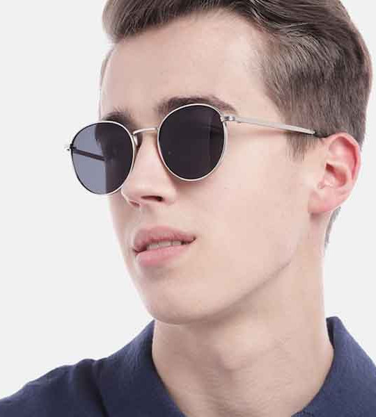 Unisex Black Lens & Silver-Toned Round Sunglasses with UV Protected Lens