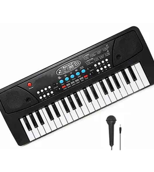 37 Keys Electronic Keyboard Piano With Microphone - Black