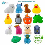 Animal Shaped Bath Toys Pack of 12 - Multicolor
