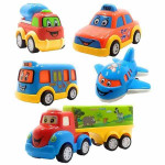 Pull Back Toy Vehicles Pack of 5 - Multicolor
