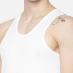 Men White Solid Innerwear Vests I661-001-P1