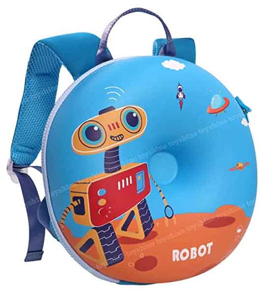 Toyshine EVA Donut Bagpack for Kids Girls Boys Preschool Nursery Travel Bag - Robot M4