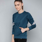 HRX By Hrithik Roshan Training Women Blue Coral Rapid-Dry Solid Sweatshirt