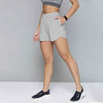 Women Grey Solid Sports Shorts