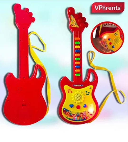 Music plastic Learning to Play Guitar Musical Toy Musical Button Guitar Toy