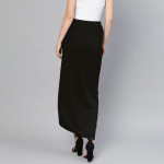 Black Midi Wrap Skirt