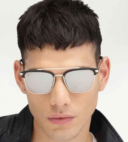 Unisex Browline Mirrored Sunglasses
