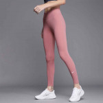 Women Pink Solid Dri-FIT One Mid-Rise Training Tights