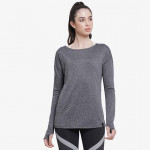 Women Charcoal Grey LS Sports Training T-shirt