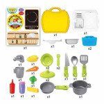 Kitchen Cooking Pretend Play Kit With Toy Briefcase Set of 26 - Yellow