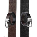 Men Brown & Black Textured Leather Formal Belt