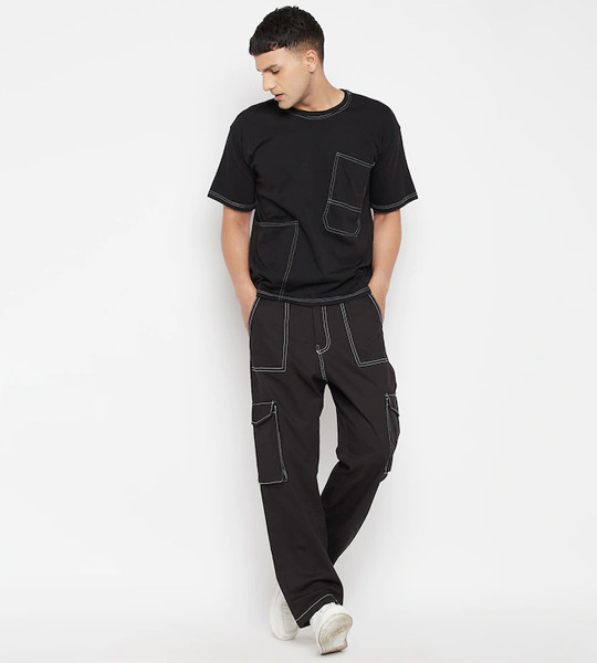 Red Chief Grey Relaxed Fit Cargo Trousers