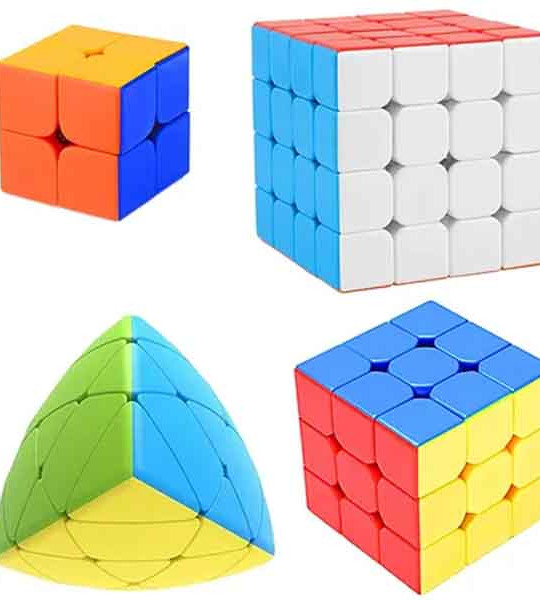 Cube Combo Set of 2X2 3X3 4X4 Mastermorphix High Speed Stickerless Magic Cube Puzzle Pack Of 4 Multicolor