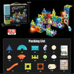 Light Magnetic Tiles Building Blocks for Kids Magnetic Marble Run Toys for Kids - 75 Pieces