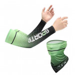 Unisex Green Cooling Arm Sleeves & Bandana With UV Protection & Quick Dry