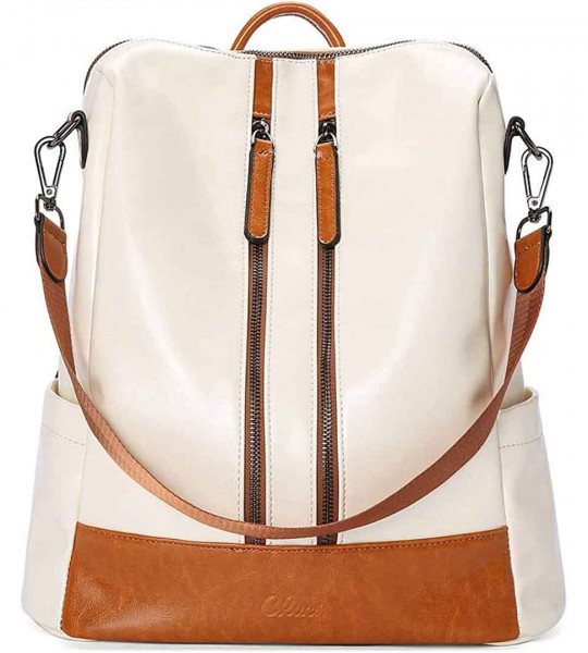 CLUCI Leather Backpack Purse for Women Convertible Large Travel Ladies Designer Fashion Casual College Shoulder Bag