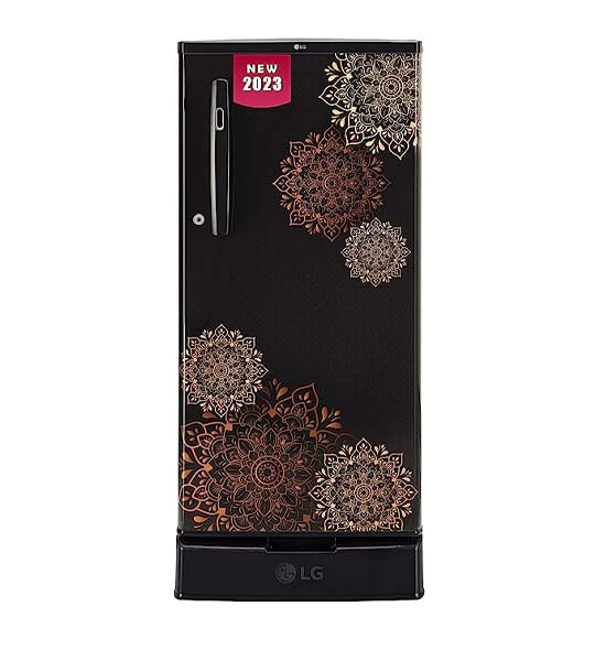 LG 185 L 4 Star Inverter Direct-Cool Single Door Refrigerator (GL-D199OERY, Ebony Regal, Base stand with drawer)
