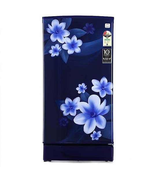 Godrej 180 L 2 Star Direct-Cool Single Door Refrigerator(RD EDGE 205B WRF PP BL, Pep Blue, Jumbo Vegetable Tray, 2023 Model)