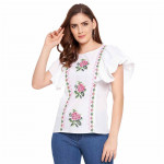 Round Neck Embroidered Top