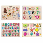 Wooden Knob Puzzles Pack of 4 - 53 Pieces