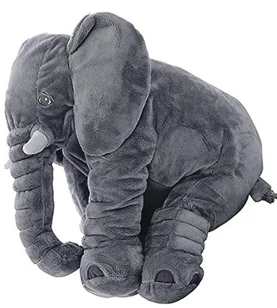 Elephant Shaped Plush Soft Toy - Grey