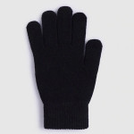 Men Black Solid Gloves