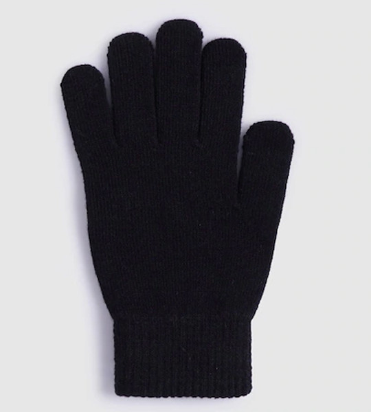 Men Black Solid Gloves