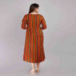 Multicoloured Striped Maternity Empire Midi Dress
