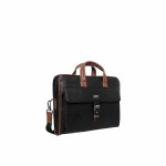 Unisex Black & Brown Textured Laptop Bag