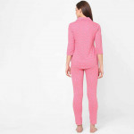 Women Pink & White Printed Night suit