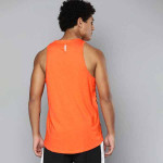 Men Neon Orange Rapid-Dry Typography Tshirt