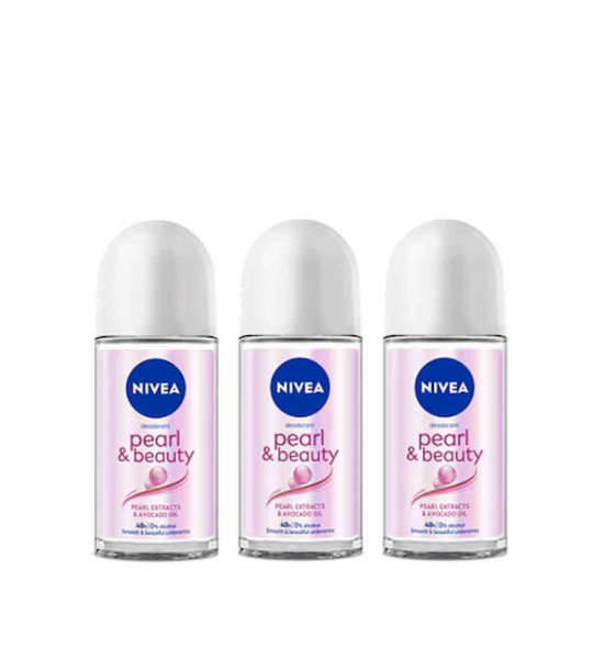 Women Pack of 3 Deodorant Roll On - Pearl & Beauty 50ml Each
