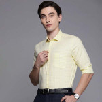 Men Yellow And Blue Slim Fit Checked Pure Cotton Casual Shirt