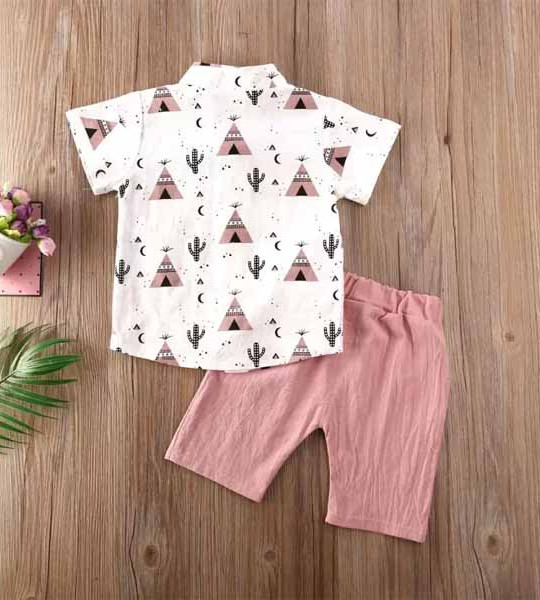 Baby Boys & Baby Girls Casual Shirt Shorts  (Pink)