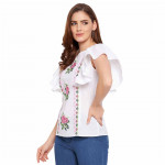 Round Neck Embroidered Top