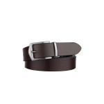 Men Brown & Black Textured Leather Formal Belt
