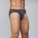 Men Charcoal Grey Solid Pure Cotton Basic Briefs