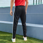 Men Black & White 3 Stripes SJ TO Tapered Fit Solid Sustainable Track Pants