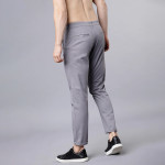 Men Grey Tapered Fit Solid Cropped Chinos