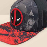 Men Red & Black Deadpool Printed Cotton Baseball Cap