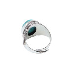 Sterling Silver Bohemian Turquoise Blue Stone Studded Finger Ring