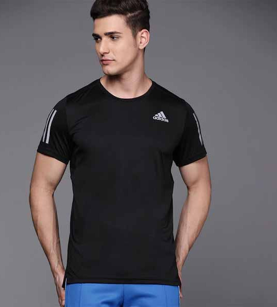 Men Black Designed 2 Run Solid Aeroready Running Sustainable T-shirt