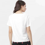 Women White & Red Printed Lounge Top