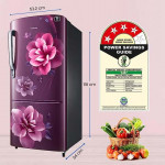 Samsung 183 L 4 Star Inverter Direct-Cool Single Door Refrigerator (RR20C1724CR/HL, Red, Camellia Purple)