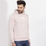 Men Pink Printed Hooded Sweatshirt