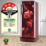 LG 224 L 4 Star Inverter Direct-Cool Single Door Refrigerator (GL-D241ASCY, Scarlet Charm, Base stand with Drawer, Total capacity -235 L)