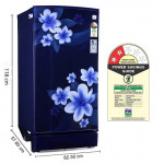 Godrej 180 L 2 Star Direct-Cool Single Door Refrigerator(RD EDGE 205B WRF PP BL, Pep Blue, Jumbo Vegetable Tray, 2023 Model)